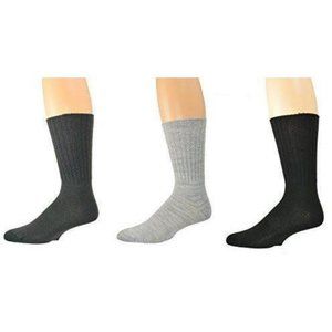 Men's Solid 3 Colors Ribbed Crew Acrylic Socks